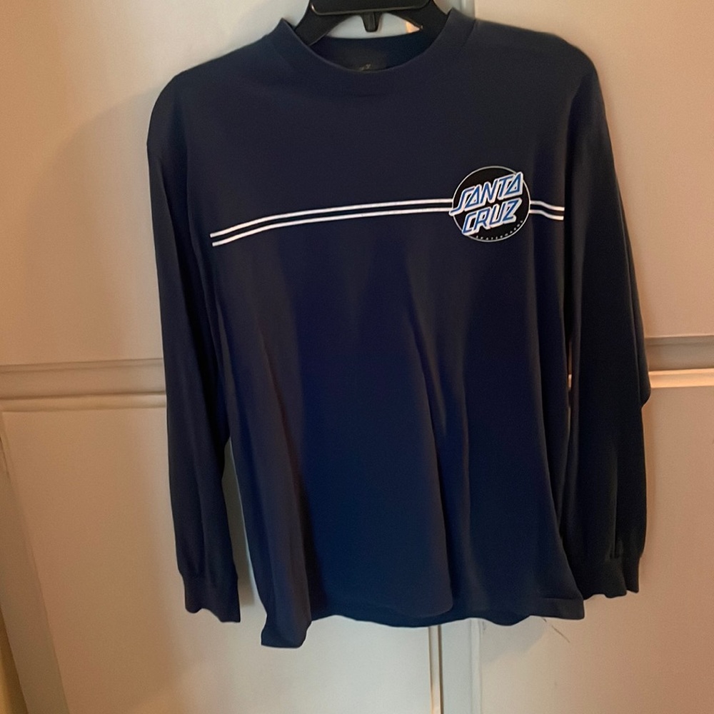 Mens (M) Santa Cruz Navy Long sleeve shirt